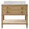 Worlds Away Cutler French Country White Marble Cane Oak Vanity Sink - 37&quot;|Kathy Kuo Home