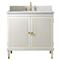Serena Modern Classic White Wood Marble Top Brass Vanity Sink - 36&quot;