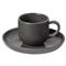 Pacifica Modern Classic Seed Grey Stoneware Coffee Cup and Saucer|Kathy Kuo Home