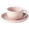 Pacifica Modern Classic Marshmallow Stoneware Tea Cup and Saucer|Kathy Kuo Home