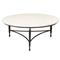 Elise French Country White Marble Black Iron Round Coffee Table|Kathy Kuo Home