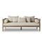 Amara Coastal Beach Beige Upholstered Teak Wood Outdoor Sofa - 86&quot;W|Kathy Kuo Home