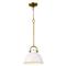 Eloise Industrial Loft White Ceramic Brass Accent Pendant - Small|Kathy Kuo Home