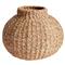 Zuri Coastal Beach Brown Woven Seagrass Round Decorative Table Vase|Kathy Kuo Home