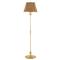 Shevone Traditional Polished Brass Iron Natural Woven Floor Lamp|Kathy Kuo Home