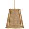 Shevone Traditional Polished Brass Seagrass Pendant - Small|Kathy Kuo Home