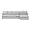 Alanna Modern Portofino Grey 2-Piece Sectional - 133&quot;W|Kathy Kuo Home