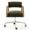 Pia Mid Century Modern Green Upholstered Velvet Swivel Office Chair|Kathy Kuo Home