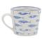 Gideon Coastal White Stoneware Blue Fish Mug - Set of 4|Kathy Kuo Home