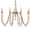 Clay French Distressed Vintage Gold Iron Column Chandelier - Large|Kathy Kuo Home