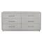 Taylor Modern Light Grey Faux Linen Brass Iron Double Dresser|Kathy Kuo Home