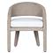 Alexander Coastal Off White Upholstered Beige Woven Outdoor Dining Arm Chair|Kathy Kuo Home