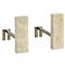 Palecek Cordell Modern Natural Travertine Brass Metal Fireplace Andirons|Kathy Kuo Home