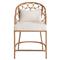Camilla Coastal Beach Off White Upholstered Natural Woven Rattan Counter Stool|Kathy Kuo Home