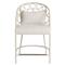 Camilla Coastal Beach Off White Upholstered White Woven Rattan Counter Stool|Kathy Kuo Home