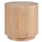 Carter Coastal Beach Brown Oak Round Drum End Table|Kathy Kuo Home
