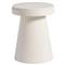 Carter Modern Classic White Sand Stone Oak Round Pedestal Side Table|Kathy Kuo Home