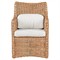 Camilla Coastal Cream Upholstered Woven Hyacinth Arm Chair|Kathy Kuo Home
