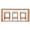 Carter Coastal Brown Travertine Top Natural Rattan Console Table with Stools|Kathy Kuo Home