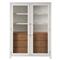 Camilla Coastal Beach White Oak Glass Door Display Cabinet|Kathy Kuo Home