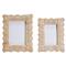 Amina Coastal Beach Natural Woven Rattan Scalloped Photo Frame - Set of 2|Kathy Kuo Home