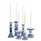 Amelia French Country Blue Floral White Ceramic Candleholder - Set of 6|Kathy Kuo Home