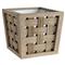 Finley Rustic Lodge Grey Teak Wood Outdoor Planter - Small