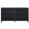 Rhian Coastal Beach Black Mango Wood Black Woven Cane Double Dresser|Kathy Kuo Home