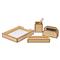 Pigeon and Poodle Hanford Natural Raffia Saddle Leather 4 Piece Letter Tray Set|Kathy Kuo Home