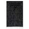 Nicholas Global Bazaar Navy Wool Linear Patterned Shag Rug - 5&#39;x8&#39;