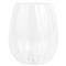 Nuovo Stripe Modern Classic White Stemless Wine Glass|Kathy Kuo Home