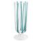 Nuovo Stripe Modern Classic Teal Champagne Glass|Kathy Kuo Home