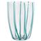Nuovo Stripe Modern Classic Teal Glass Tumbler|Kathy Kuo Home