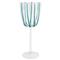 Nuovo Stripe Modern Classic Teal Wine Glass|Kathy Kuo Home