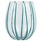 Nuovo Stripe Modern Classic Teal Stemless Wine Glass|Kathy Kuo Home