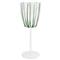 Nuovo Stripe Modern Classic Green Wine Glass|Kathy Kuo Home
