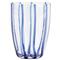 Nuovo Stripe Modern Classic Blue Glass Tumbler|Kathy Kuo Home