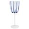 Nuovo Stripe Modern Classic Blue Wine Glass|Kathy Kuo Home