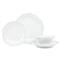 Incanto Stone Lace Modern White Stoneware 4 Piece Place Setting|Kathy Kuo Home