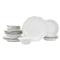 Incanto Stone Modern White Stoneware Assorted 16 Piece Place Setting|Kathy Kuo Home