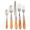 Aladdin Brilliant  Honey Acrylic 5 Piece Flatware Place Setting|Kathy Kuo Home