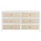 Brennan Coastal Beach Natural Woven Rattan White Oak Wood Double Dresser|Kathy Kuo Home