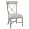Century Madeline French Light Grey Wood Gold Leaf Dining Side Chair|Kathy Kuo Home