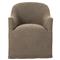 Desiree Modern French Coffee Brown Slipcover Dining Arm Chair|Kathy Kuo Home
