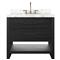 Allissa Modern Classic Carrara Marble Black Oak Vanity Sink - 36&quot;|Kathy Kuo Home
