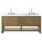 Allissa Modern Classic Carrara Marble Natural Oak Double Vanity Sink - 72&quot;|Kathy Kuo Home