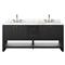 Allissa Modern Classic Carrara Marble Black Oak Double Vanity Sink - 72&quot;|Kathy Kuo Home