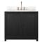 Cynthia Modern Classic Carrara Marble Black Oak Vanity Sink - 36&quot;|Kathy Kuo Home
