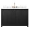 Cynthia Modern Classic Carrara Marble Black Oak Wide Vanity Sink - 48&quot;|Kathy Kuo Home