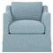 Madeline Eggshell Blue Performance Slipcovered Swivel Chair|Kathy Kuo Home